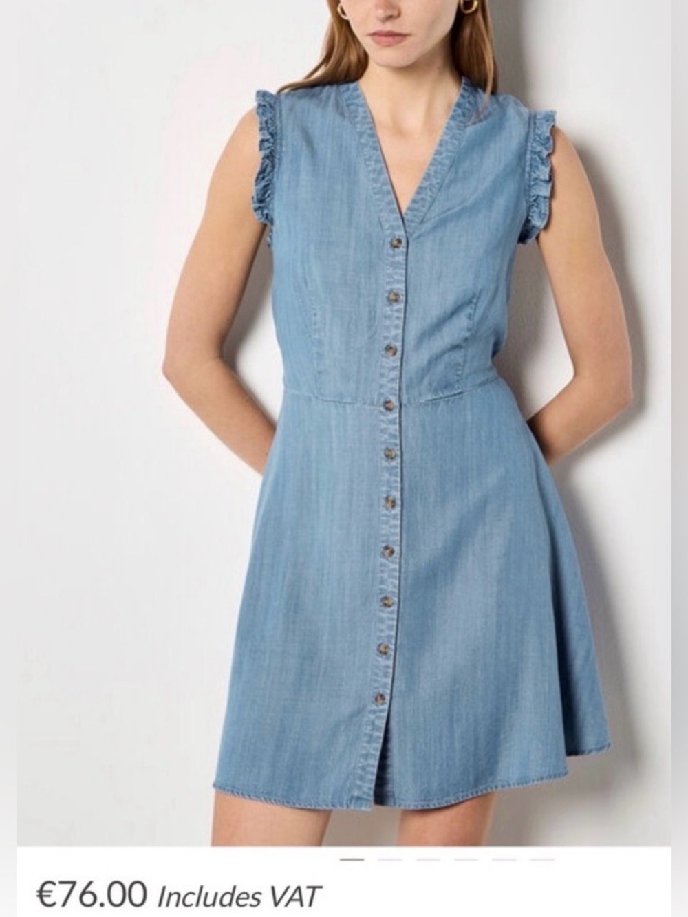 APRICOT Light Blue Sleeveless Button-Front Mini Dress